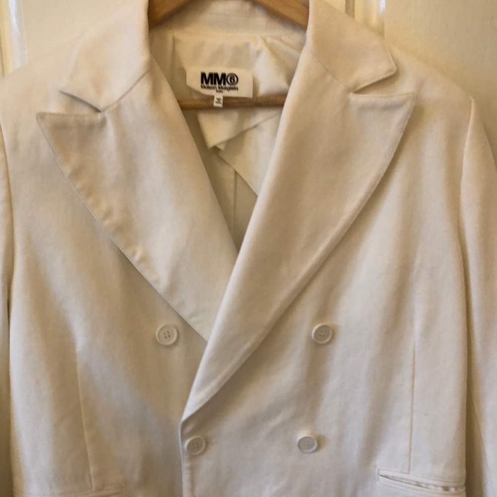 MM6 Margiela White Cotton Blazer